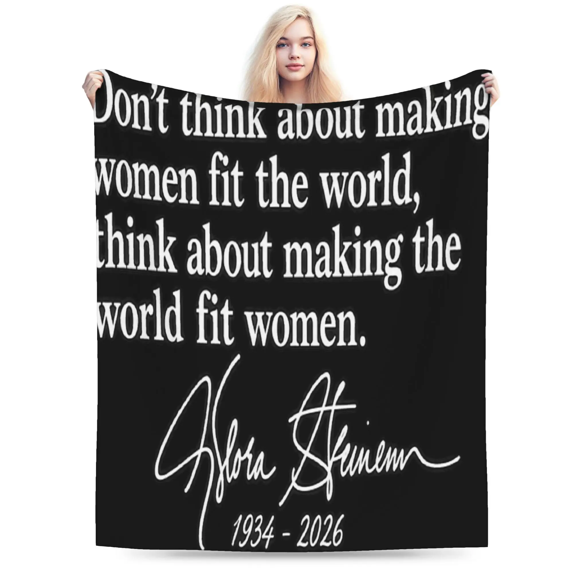 RIP Gloria Steinem  Stuff Blanket Lightweight Thin Fleece  Throw Blanket Relax Plush Thin Quilt