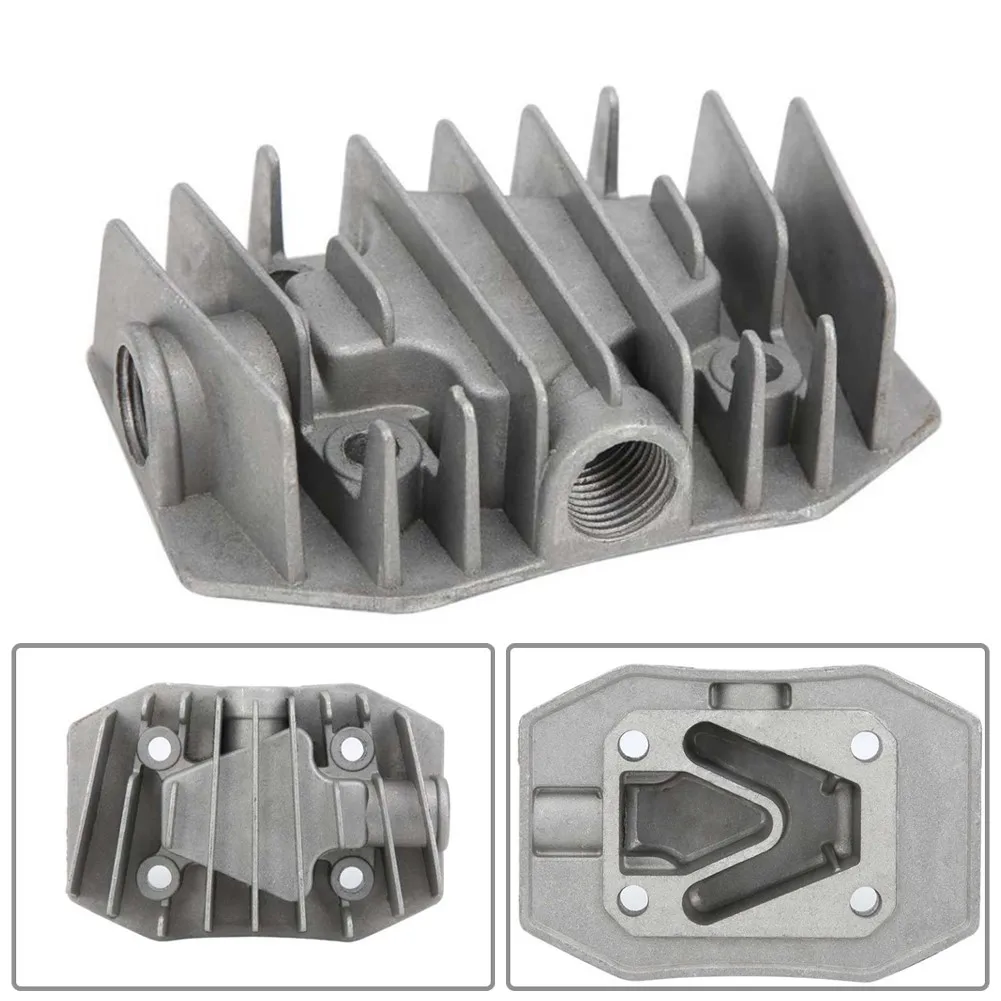 Brand New Garden Home Cylinder Head Air Compressor Parts Air Tools Spare Parts Cast Aluminum G1/2in Thread Grey