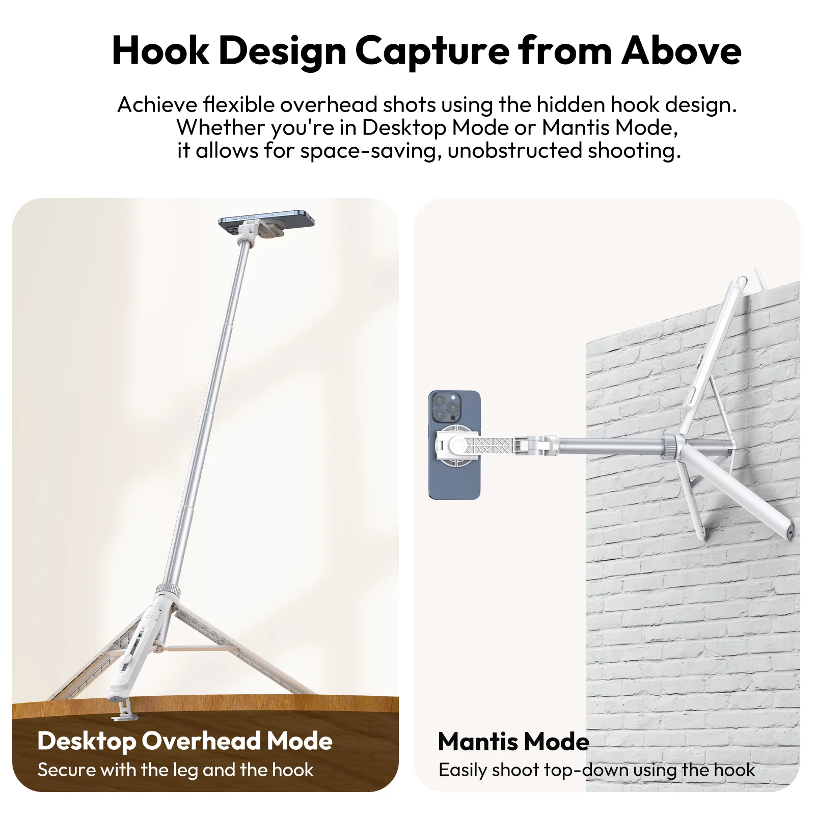 Trípode superior Ulanzi TT88 para teléfono con abrazadera magnética, doble zapata fría, control remoto, luz de escritorio, soporte Mantis