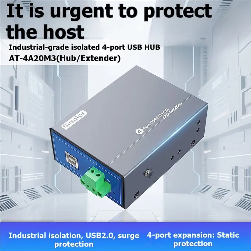 Sipolar USB Protective Hub With Surge Protection And Anti-Static Design Isolated Protective Hub 480M