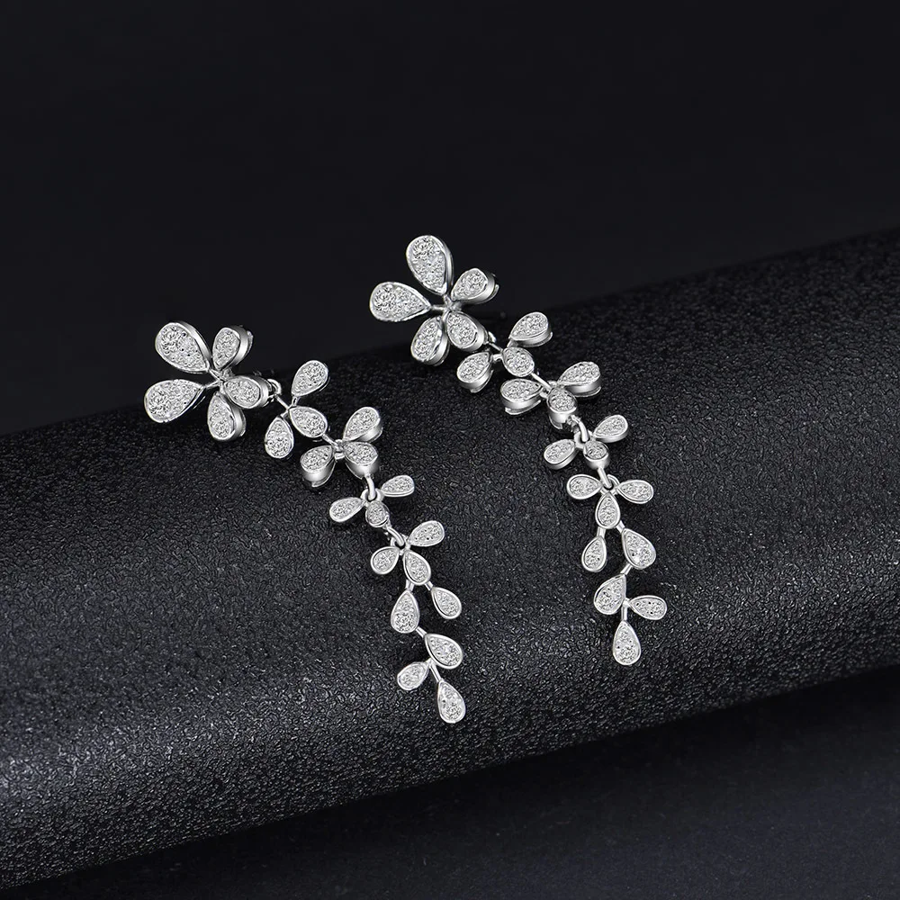 

New S925 Sterling Silver Jewelry Clover Earrings Girl Earrings Female Silver Jewelry