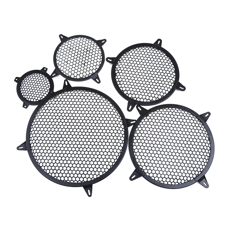 6''/8''/10''/12'' Black Plastic Car Audio Speaker Sub Woofer Grille Guard Protector Cover Mesh Round Car Subwoofer Speaker Cover