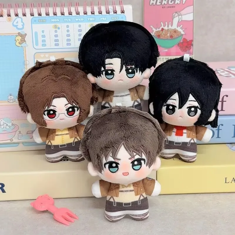 10cm Eren Jaeger Plush Toy Pendant Anime Attack on Titan Plushie Doll XMAS Mikasa Ackerman Keychain Dolls Pendant Birthday Gift