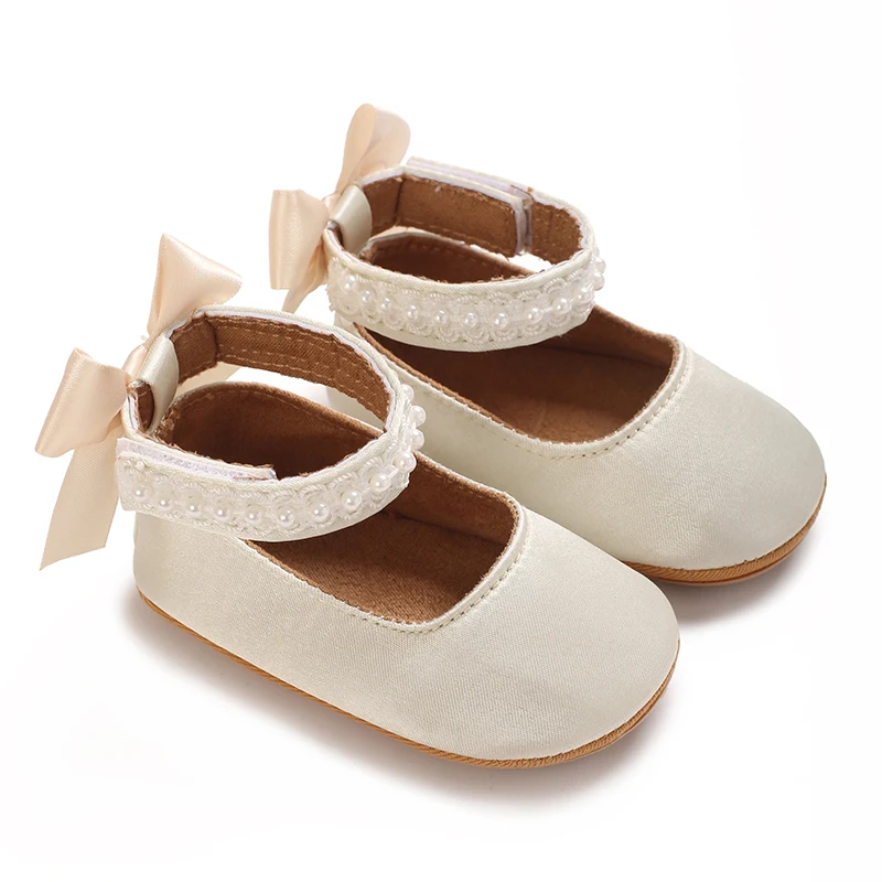 Mary Jane Flats für Kleinkinder, Mädchen, mit Schleife, rutschfeste, weiche Sohle, Prinzessinnen-Laufschuhe für Kleinkinder, Sneaker, Hochzeitskleid, Tanzschuhe – Detail 4