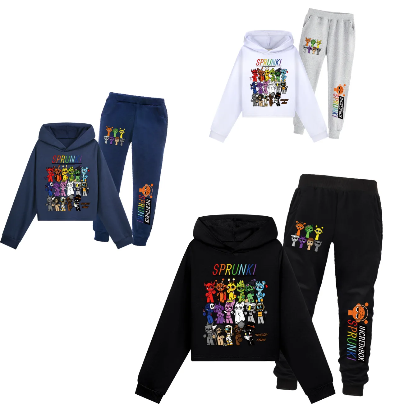 Sprunki Incredibox gra muzyczna dla dzieci butik bawełniane ubrania dla dziewczynek Tshirt spodnie bluzy z kapturem szkolni chłopcy strój niemowlę dziecko