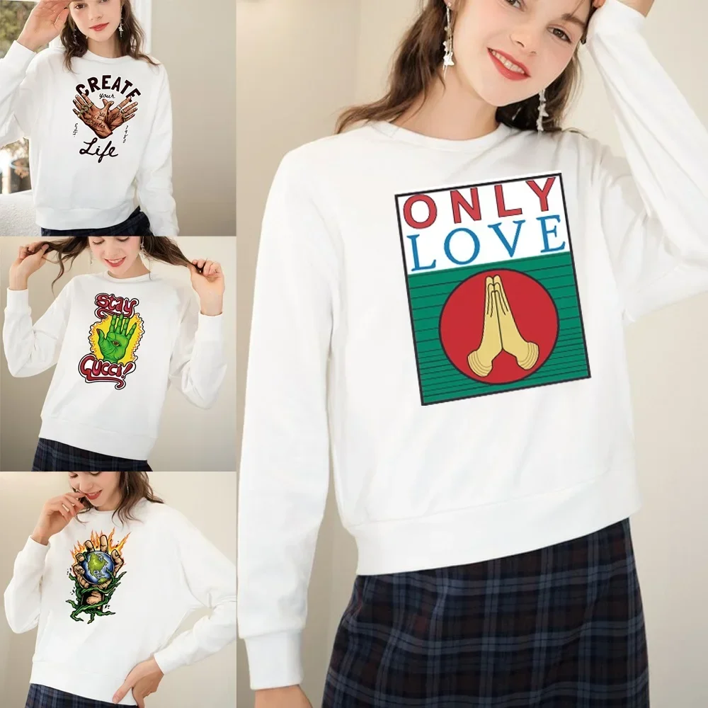 

2023 Fashion Long Sleeve Hoodie Pullover Women Hoodies Anime Print Female Spring Autumn Sweatshirt Streetwear O Neck Trend Top