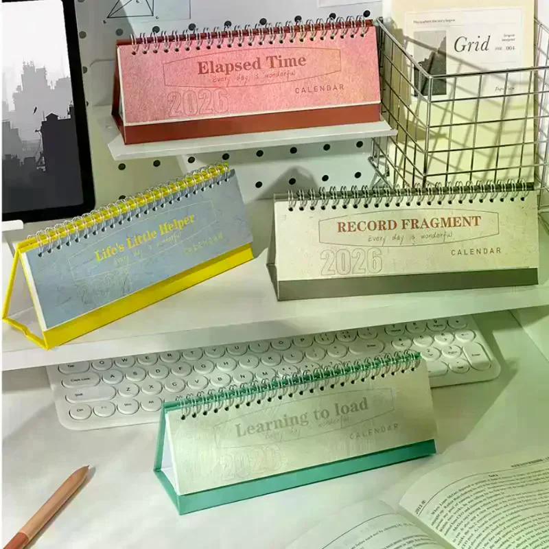 2026 Korean Calendar Simple, Fresh And Creative Desktop Decoration Plan Check In Notebook