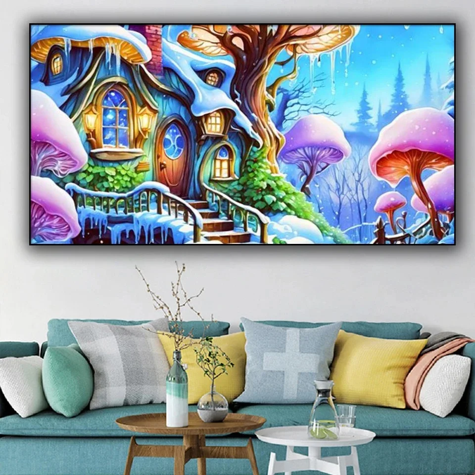 Snow House Wonderland DIY Diamond Painting New 2025 Cross Stitch Large Size Mosaic Diamond Embroidery Sale For Home Decor Gift