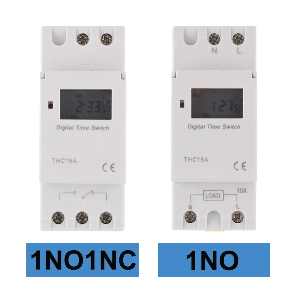 1pc Electronic Weekly 7 Days Programmable Digital Timer Switch Relay Control 220V 230V 8A 10A 16A Din Rail THC15A