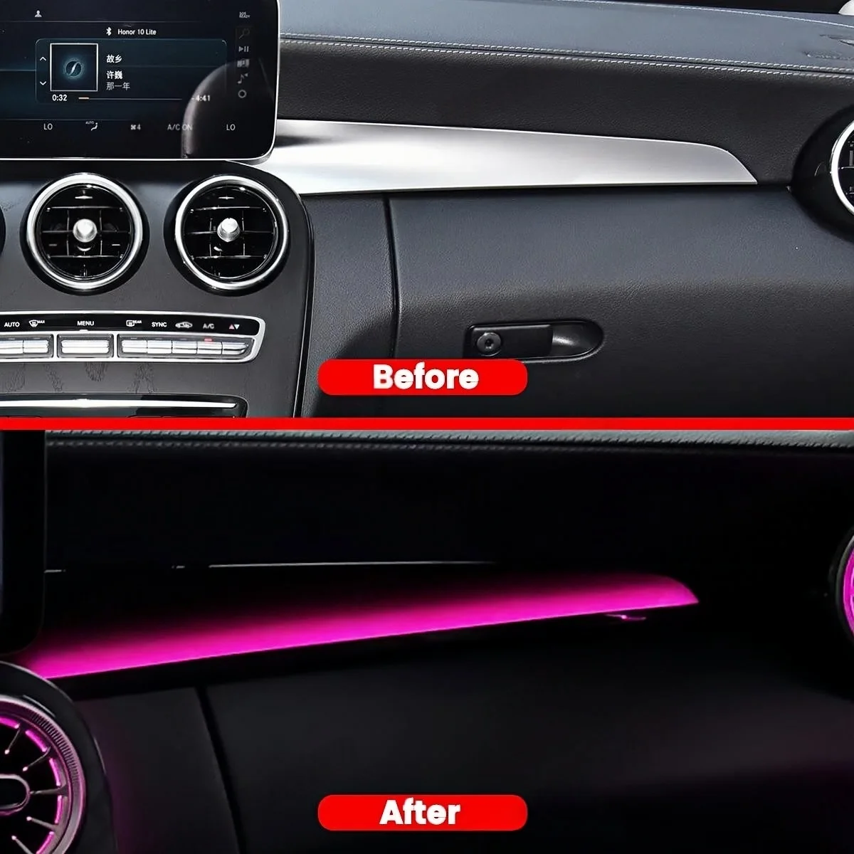 RSNAVI Factory settings For Benz W205 X253 GLC C-class 2015-2022 64 Color Co-pilot Led Neon Ambient Light Original Car Protocol