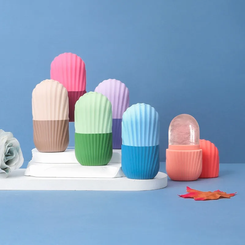 silikonowy wałek do lodu do twarzy - bez zapachu i bez baterii, narzędzie do pielęgnacji skóry z ergonomicznym uchwytem i rdzeniem z chłodzącego żelu