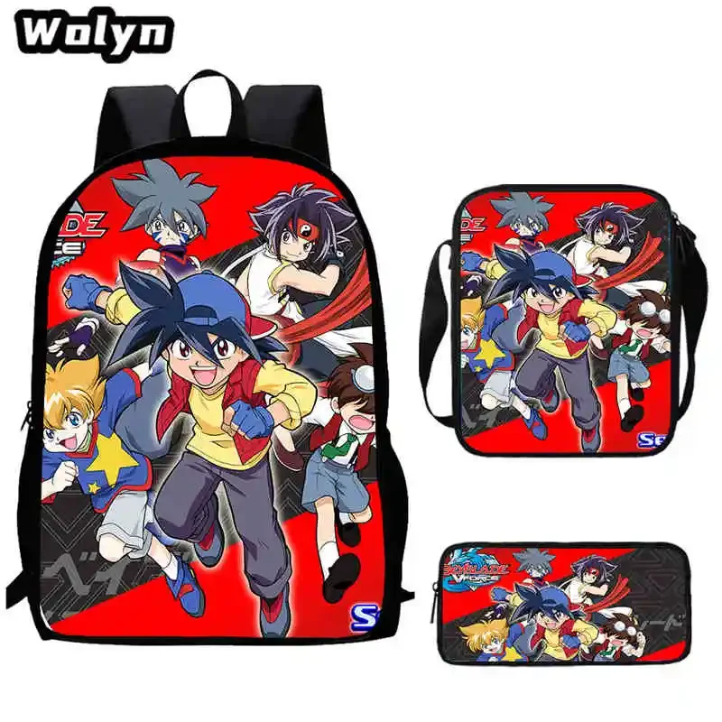 Anime-Bey-Blade Child School Backpack With Cartoon Shoulder Bags Cartoon Pencil Bags School Bags for Boys Girls Best Gift