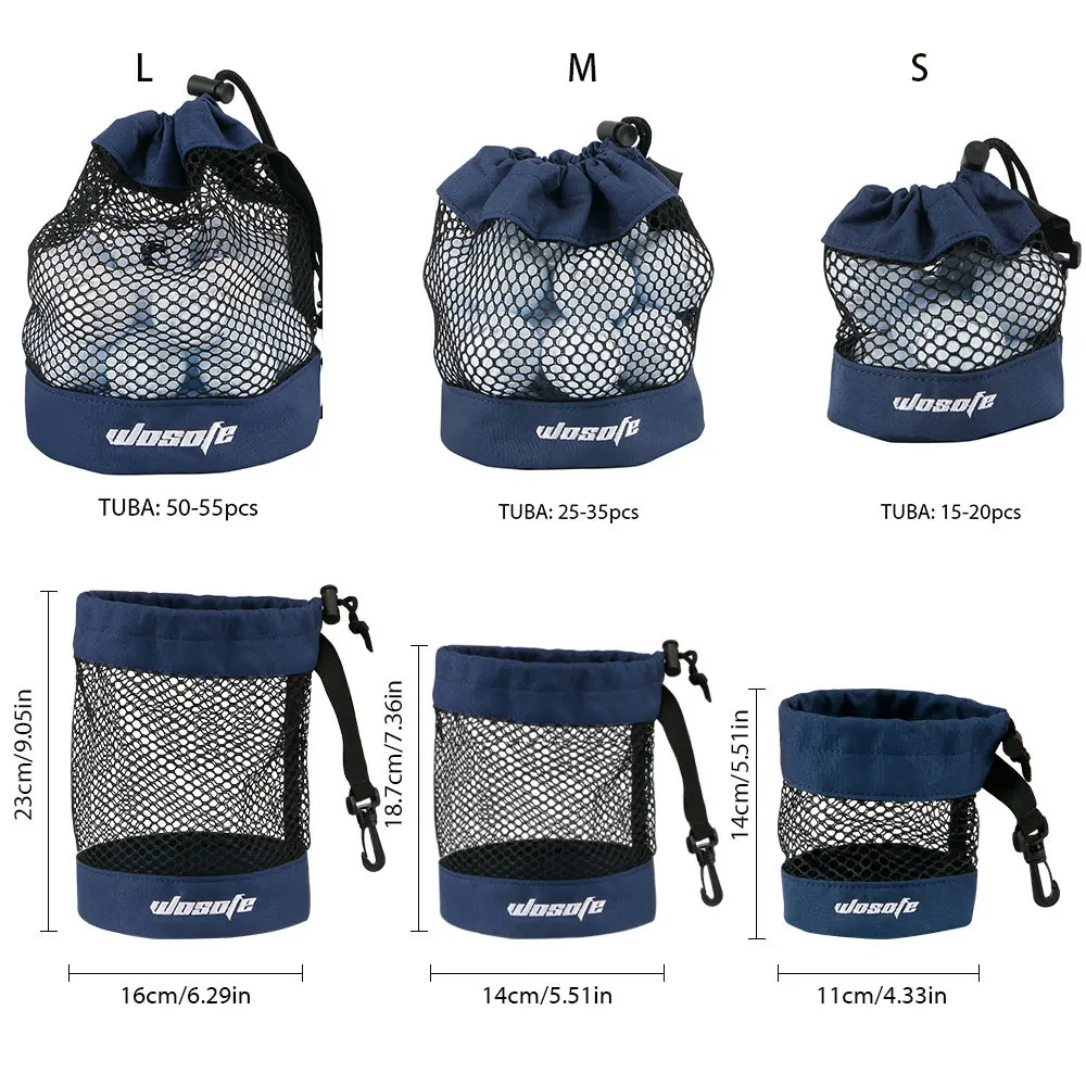 1pc Golf Ball Bag, Mesh Nylon Storage Ball Bag,Drawstring Holder, with Hanging Plastic Clip,Convenient To Hang On Golf Bag