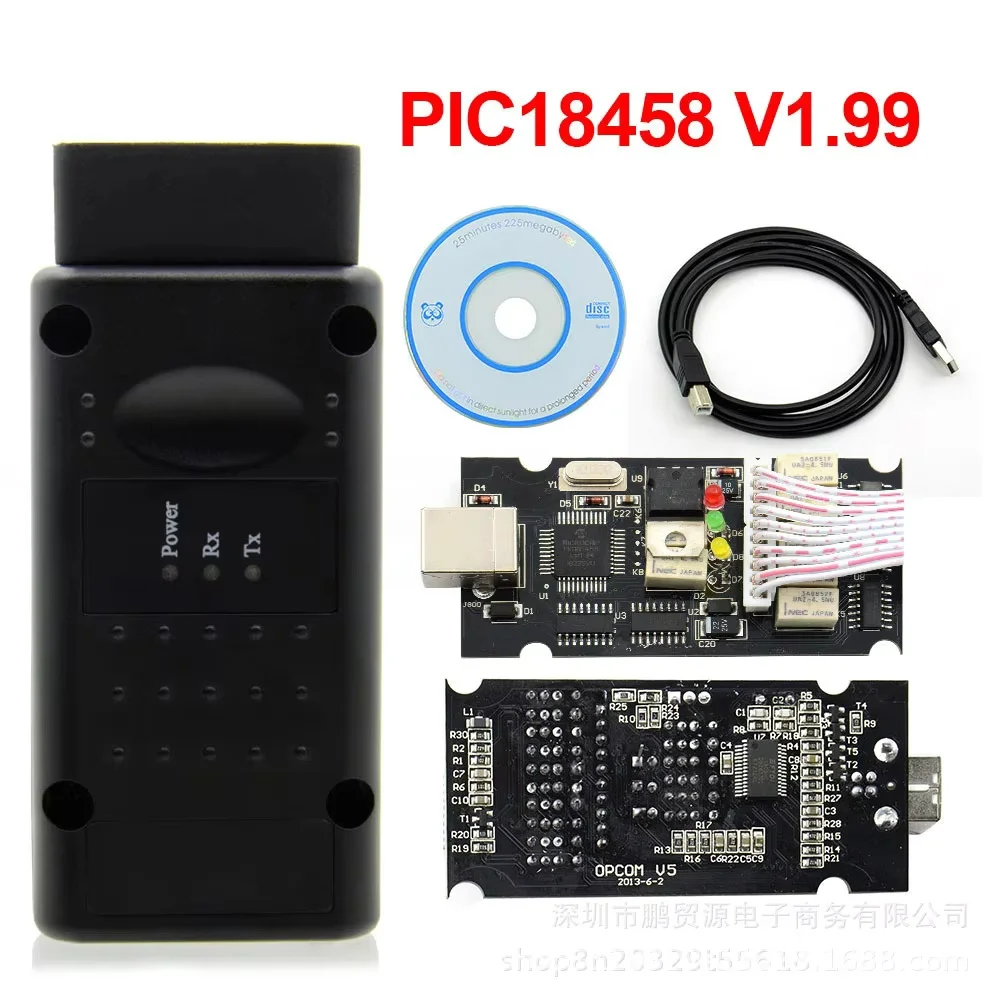OBD2 USB Diagnostic Scanner Compatible with OPCOM Software PIC18F458 FTDI Chip Car Fault Code Reader For Opel Vauxhall