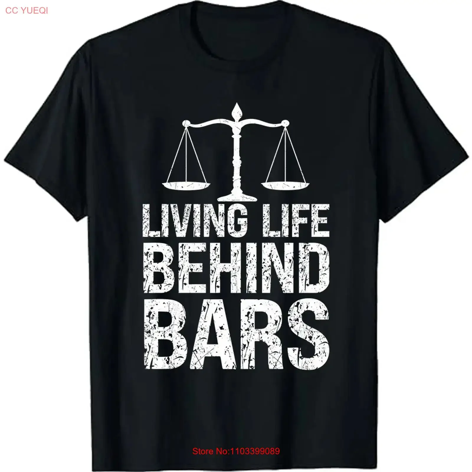 T-shirt vintage délavé pour homme et femme, confortable, décontracté, respirant, pour avocat, étudiant en droit, avocat en droit, vivant la vie derrière les barreaux