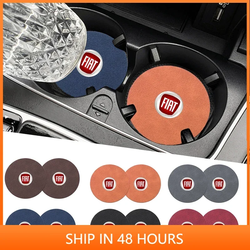 

Car Coaster Water Cup Holder Anti-Slip Pad Suede Accessories For Fiat 500L 500X Aegea Tipo Sedici Centoventi Fiorino Qubo Toro