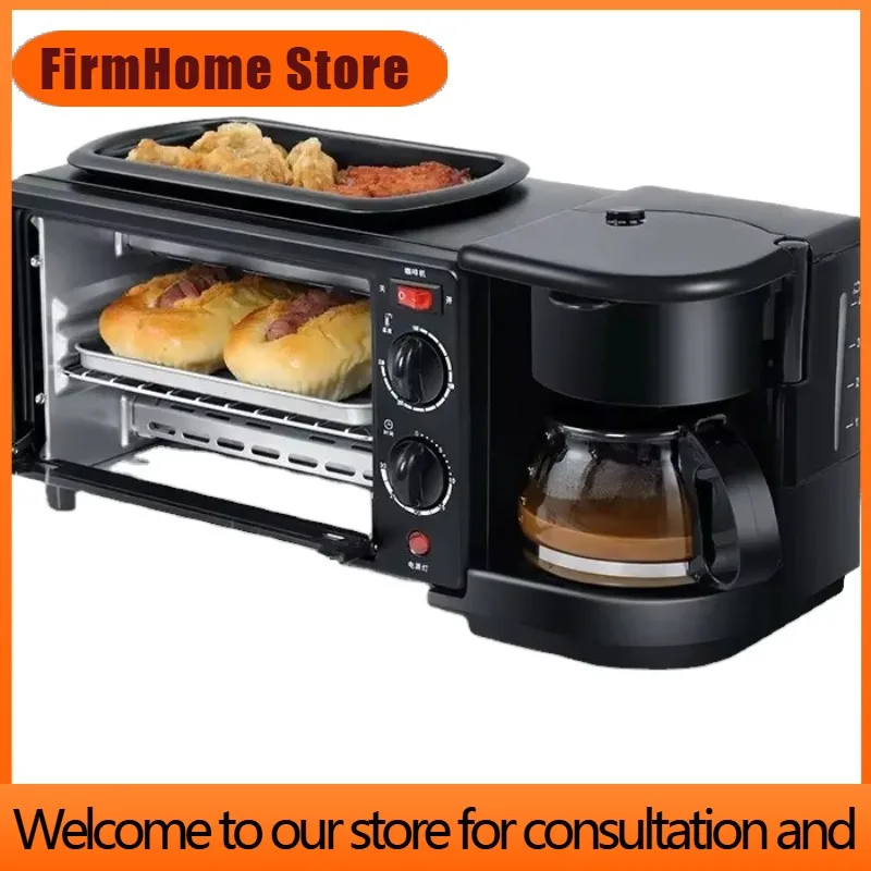 FirmHome Store3 In 1 Multifunction Mini Bread Maker Set Breakfast Maker With Sandwich Toaster & Electric Oven For Household Use