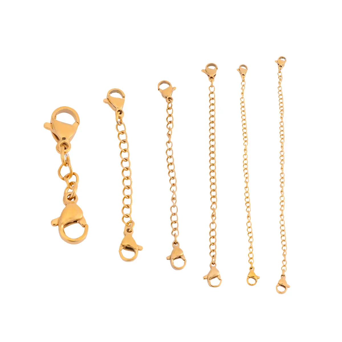 

6pcs Extender Chain With Clasp Buckles Steel Lobster Clasp Bracelet Necklace DIY Supplies Classic Extender Chain Claw