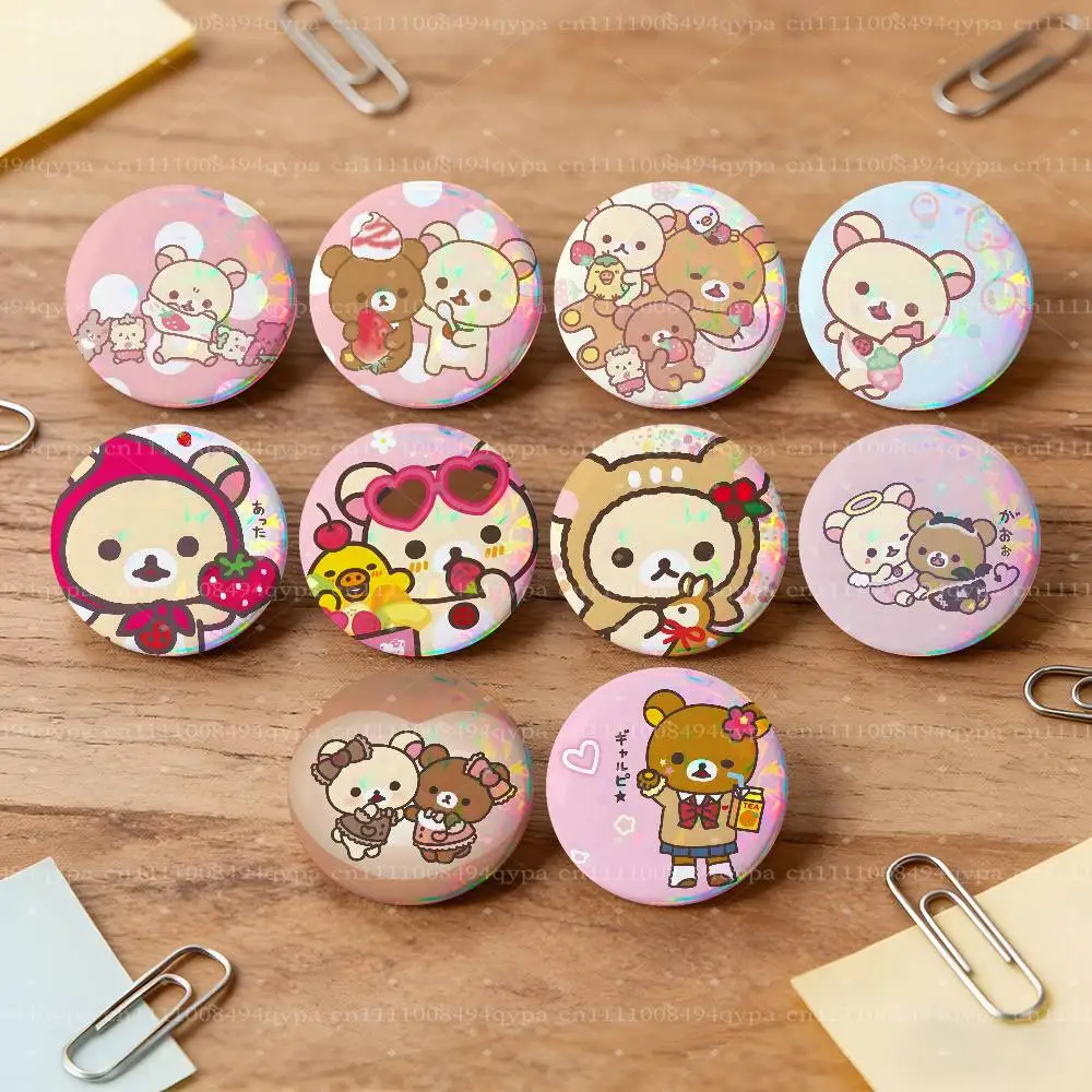 Japanese R-Rilakkuma Bear Cute Button Pin Single Pack Anime Merch for Ita Bags Badge Collectible Buttons