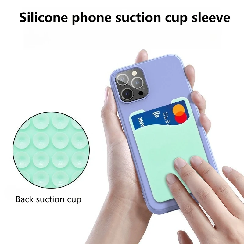 

Silicone Phone Suction Cup Sleeve A Multi-functional Portable Card Holder And Card Sleeve Suitable For Mobile Phones&bank Cards