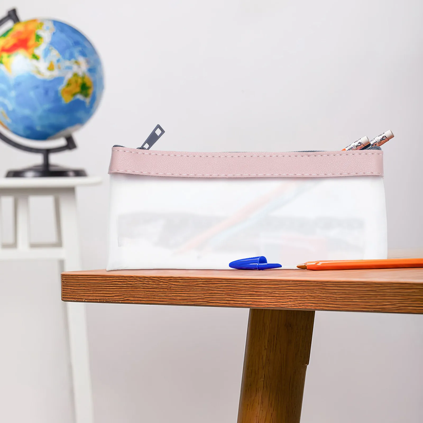 

Набор из 4 полупрозрачных сумок на молнии для карандашей, ручек, канцелярских принадлежностей, денег, косметики - Прозрачные пеналы, маленькие дорожные сумки