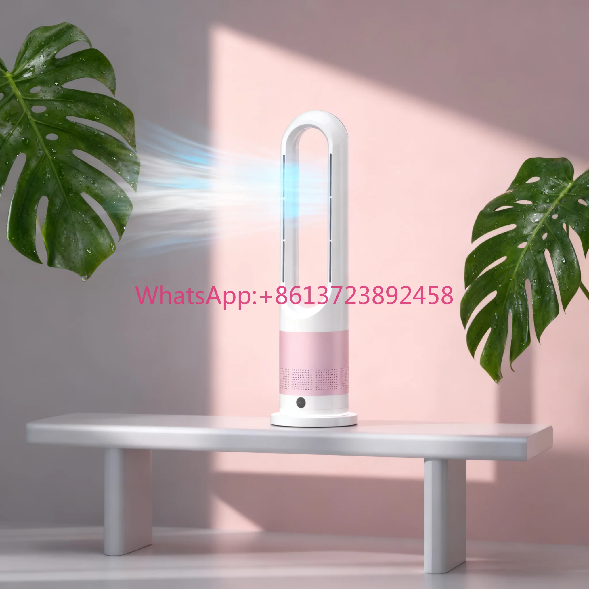 

Бесшумный напольный вентилятор с 8 скоростями, безлопастной мини-вентилятор-охладитель для стола с умным управлением Tuya Wi-Fi