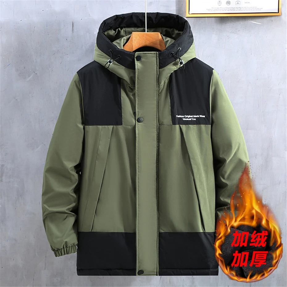 Winter Parkas Men Thick Fleece Jacket Coat Plus Size 10XL 11XL Fashion Casual Windbreak Parkas Male Cargo Coat Big Size 11XL