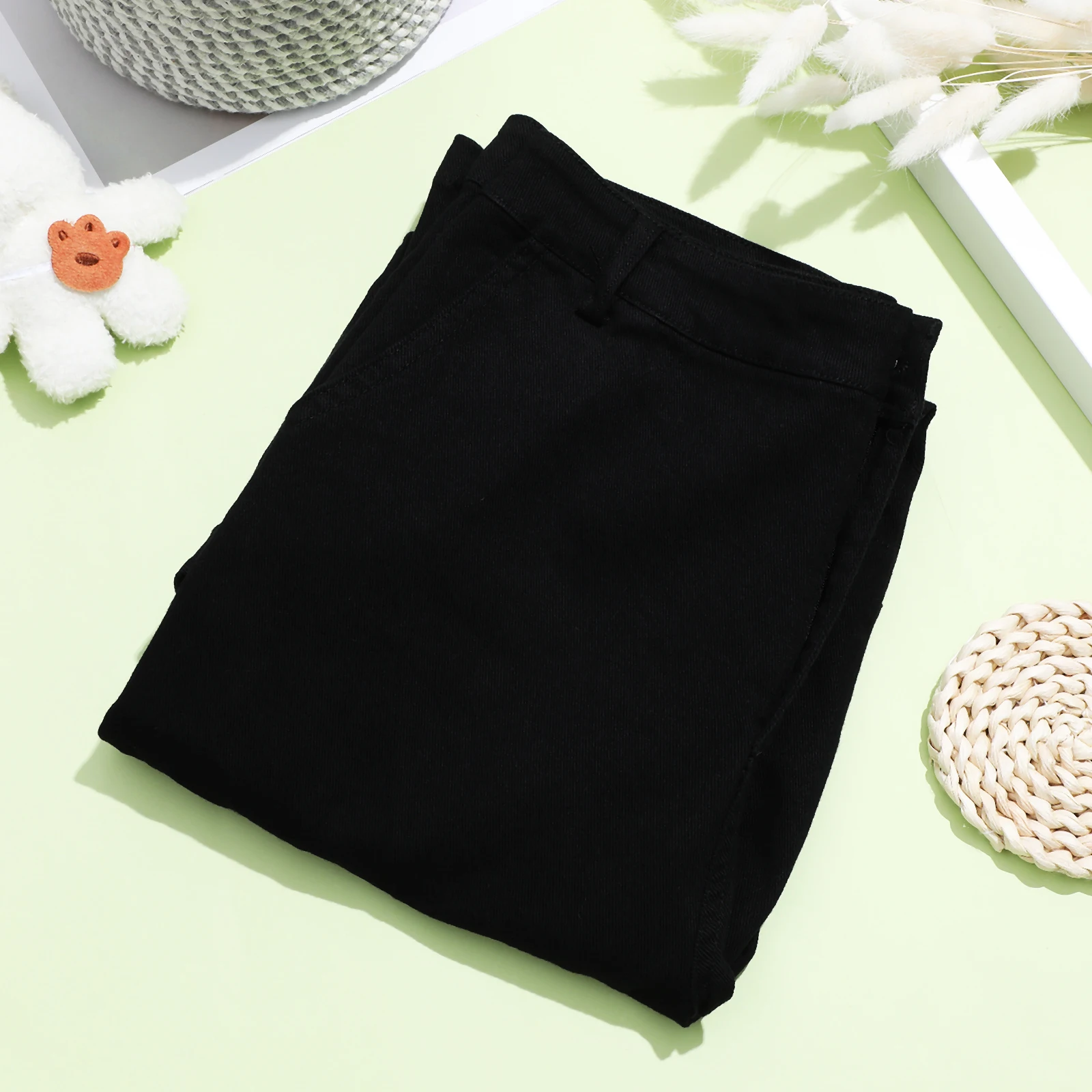 High Waist Cargo Pants Waisted for Women Jeans Trousers with Pockets Woman Girls