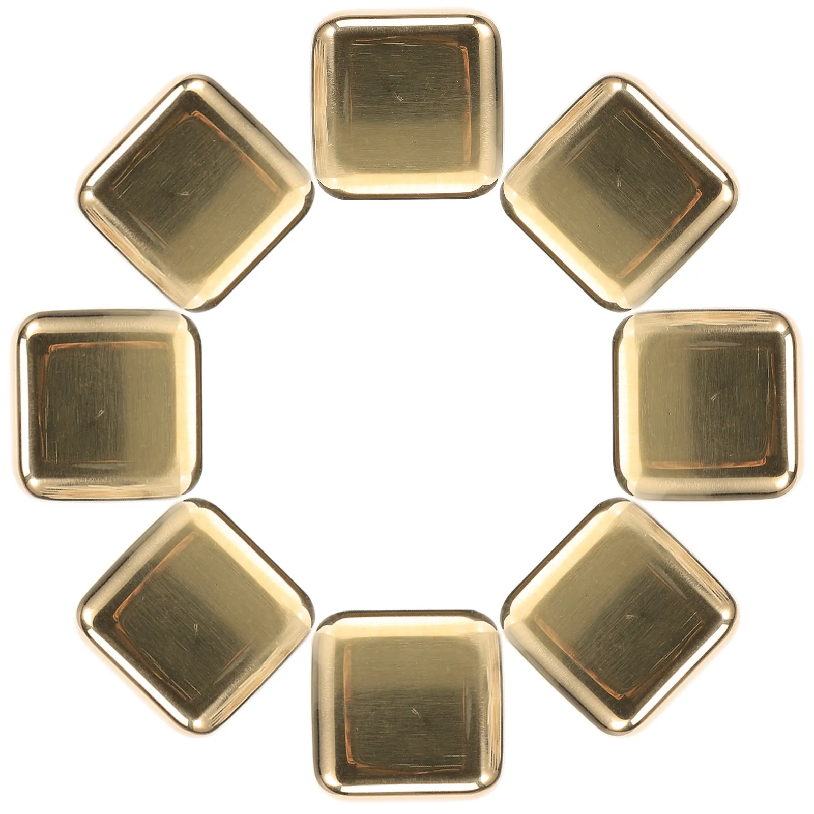 8Pcs Premium Stainless Steel Ice Cubes Whiskey Stones Smooth Burrs Free Easy Clean Reusable Chilling Stones for Spirits Wine