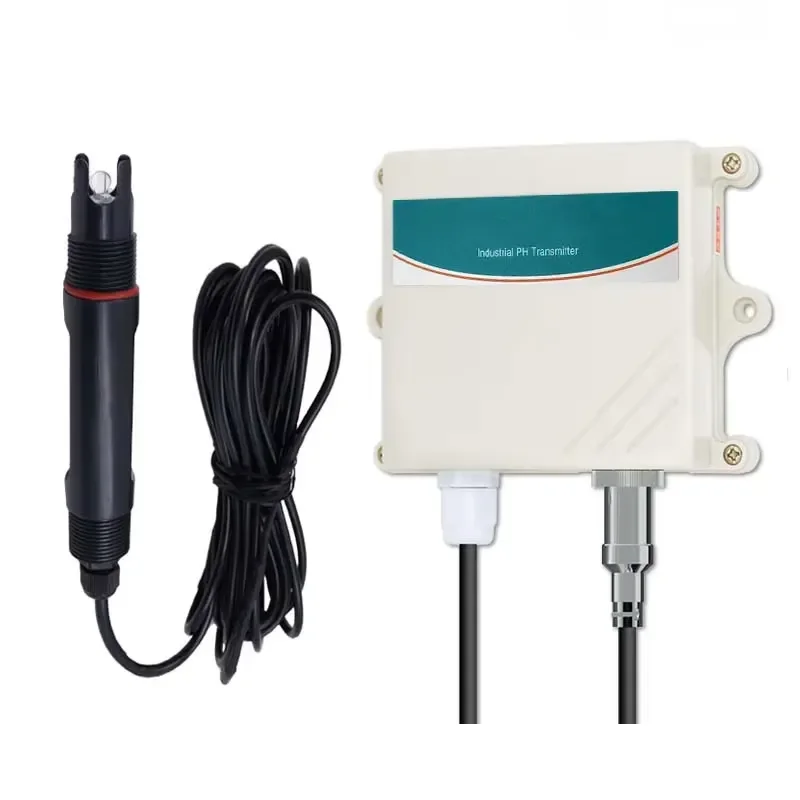 PH Sensor 0-80C High Temperature 4-20mA 0-10V Signal Output pH Transmitter for Hydroponics Aquaculture