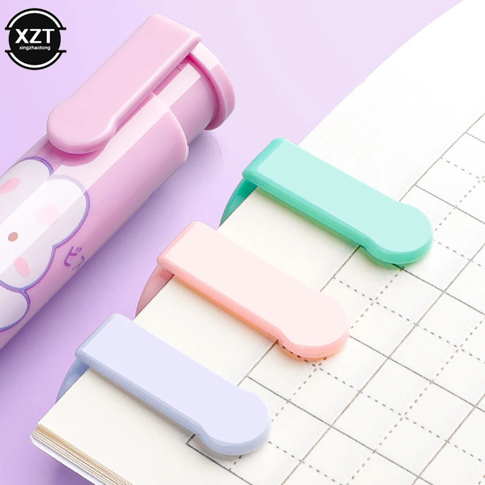 Kawaii Retractable Press The Eraser Pen Type Eraser Replaceable Pencil Rubber Core Student Correction Supplies Stationery Gifts