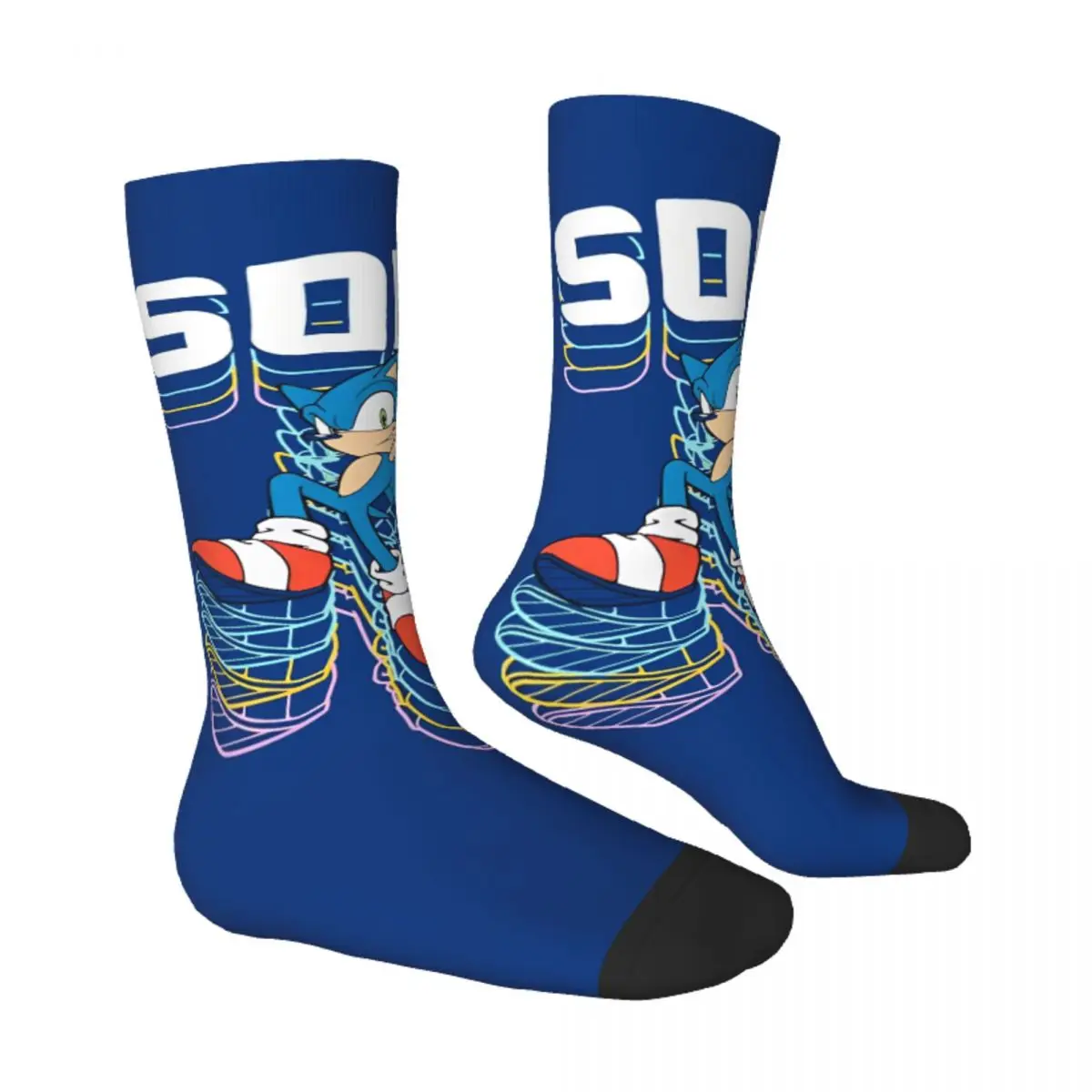 S-Sonic The Hedgehog Stockings Adults Men Socks Breathable Funny Socks Autumn Running Sports Non-Slip Design Socks Gift