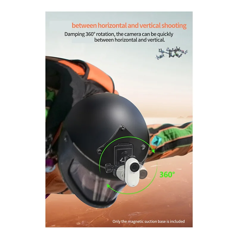 A41Z-Magnetic Mount Quick Release Tripod Adapter With USB Charging For Insta360 GO 3 3S Thumb Camera Bracket Magnet Base