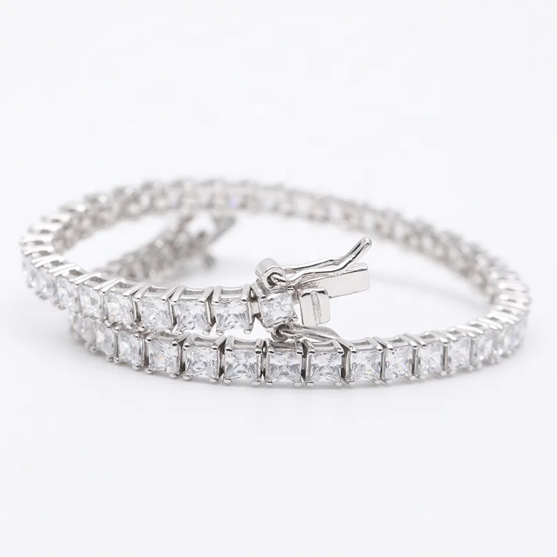 China Wholesaler Ladies Jewelry Fashion Charm 925 Sterling Silver Tennis Bracelet for Women Men Silver Bracelet