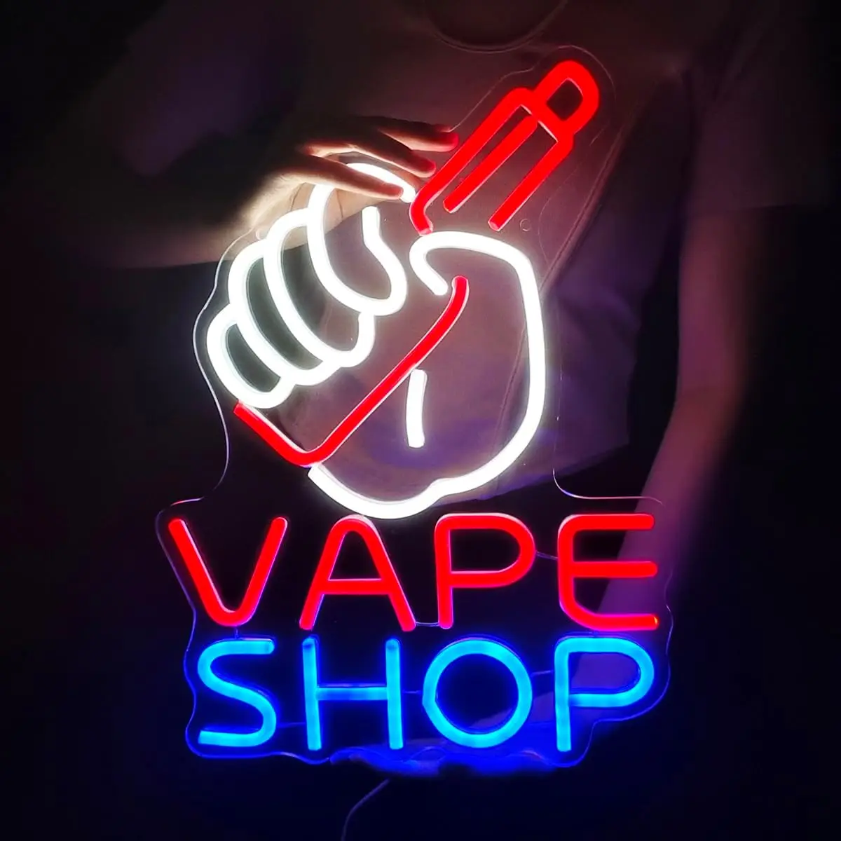 VAPE Shop 연기 가게를위한 네온 사인 LED 조명 전자 시가 비즈니스 매장 로그인 로고 벽 장식 생일 크리스마스 아빠 남편 선물