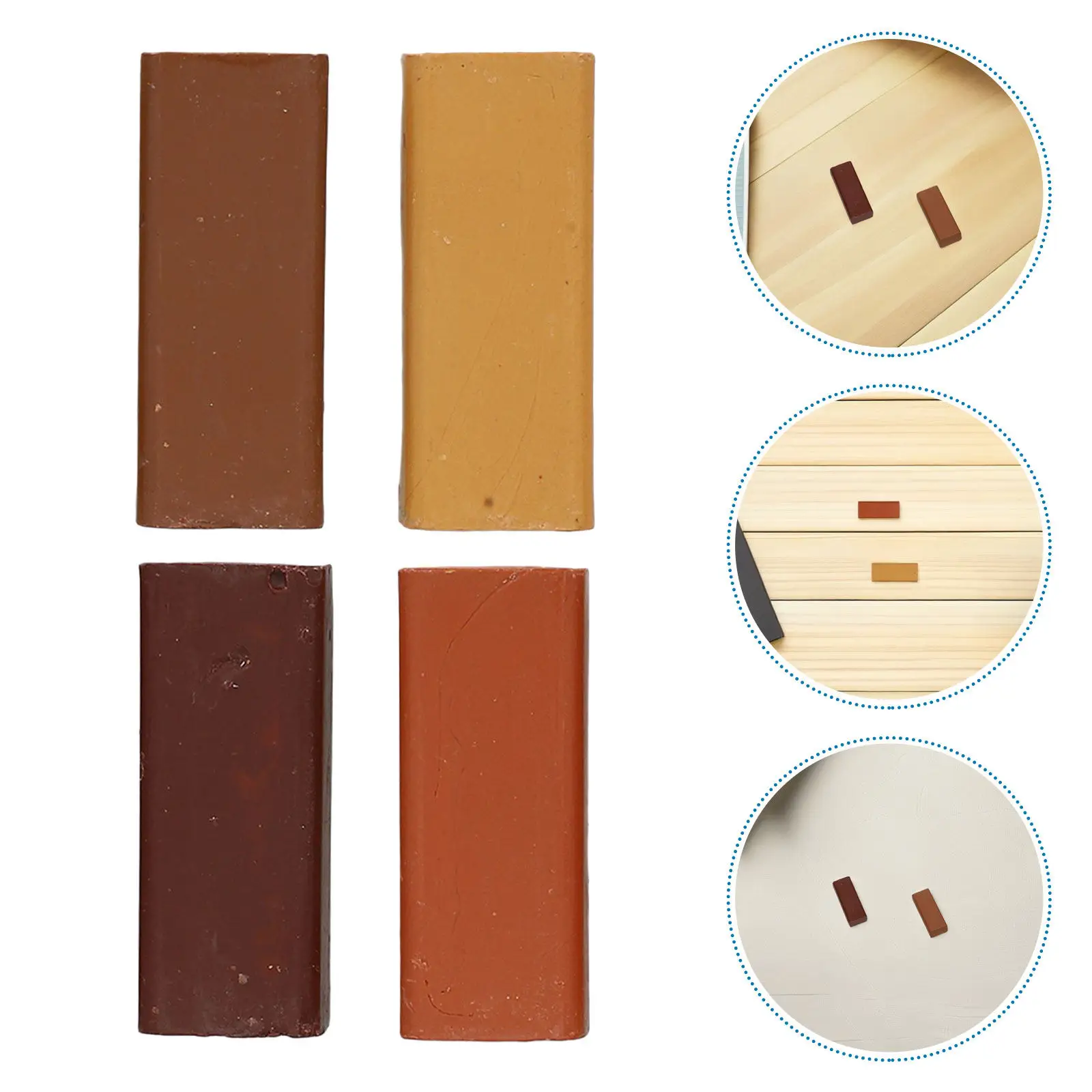 

4Pcs Furniture Repair Wax Crayons Natural Color Match Hardwood Floor Filler Sticks for Wood Cabinets Tables Doors Scratch Chip
