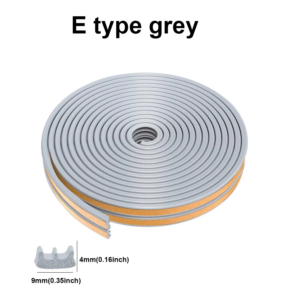 5 m/10 m Deur Afdichting Strip Diep zelfklevende Draft Stopper Tape Venster Weerstrippen Isolatie geluid Rubber Afdichting Strip