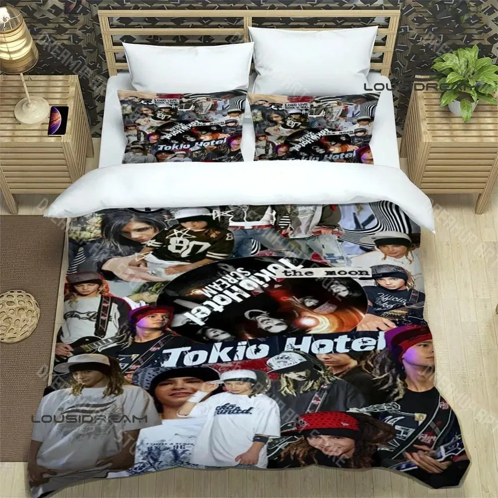 3D Printed Tokio Hotel Kaulitz Rock Band Bedding Set for Boys Girls Duvet Cover Twin Queen King Full Single Double Sizes