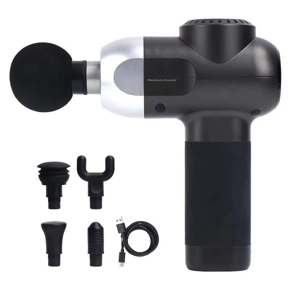 

Портативный электрический массажный пистолет для тела и лица 2026 года, высококачественный, для глубокого массажа мышц, 6 насадок