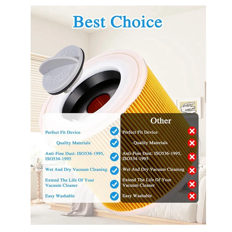 AC39-3Pcs فلتر خرطوشة للمكنسة الكهربائية كارشر WD3 قسط WD2 WD3 WD1 MV3 MV2 WD 3 P طقم تمديد ضد الغبار الناعم