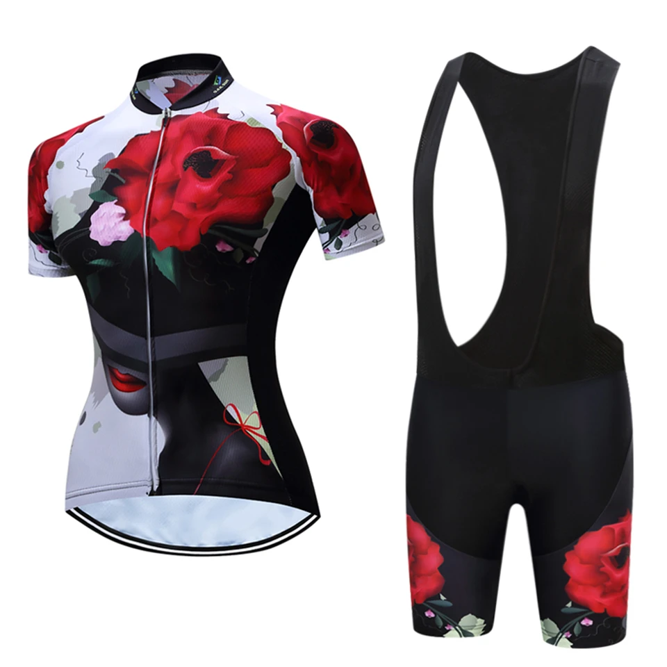 New Summer Women Cycling Jerseys Set Mountian Bike Clothing Racing Bicycle Clothes Ropa Ciclismo Girl Cycling Set