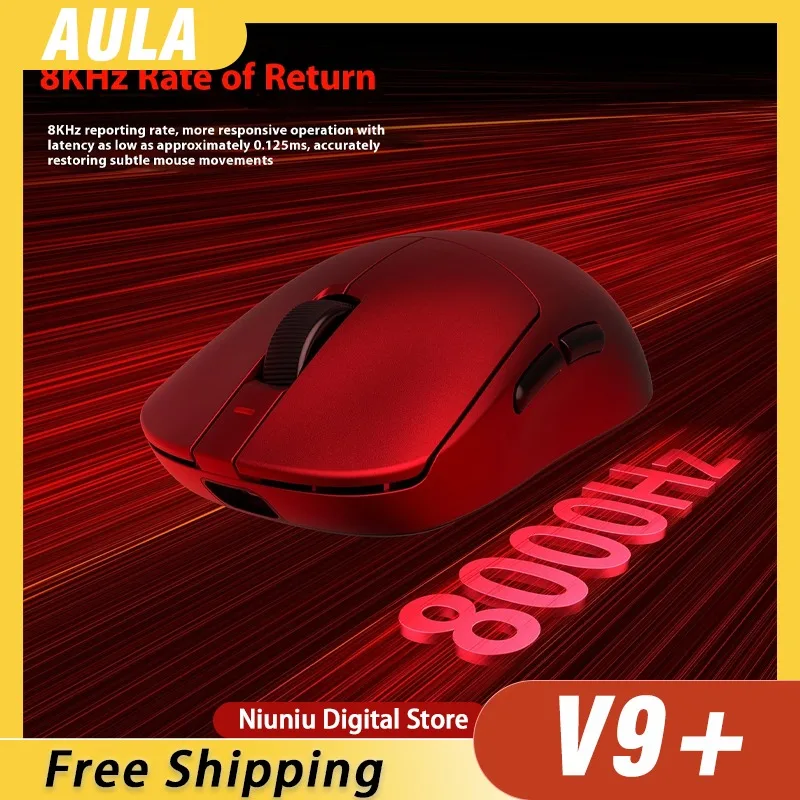 

AULA V9/V9+ Mouse Paw3950/Paw3395 Three Mode Wireless 8000Hz Esports Gaming Mice Lightweight Office PC Accessories for FPS Gamer