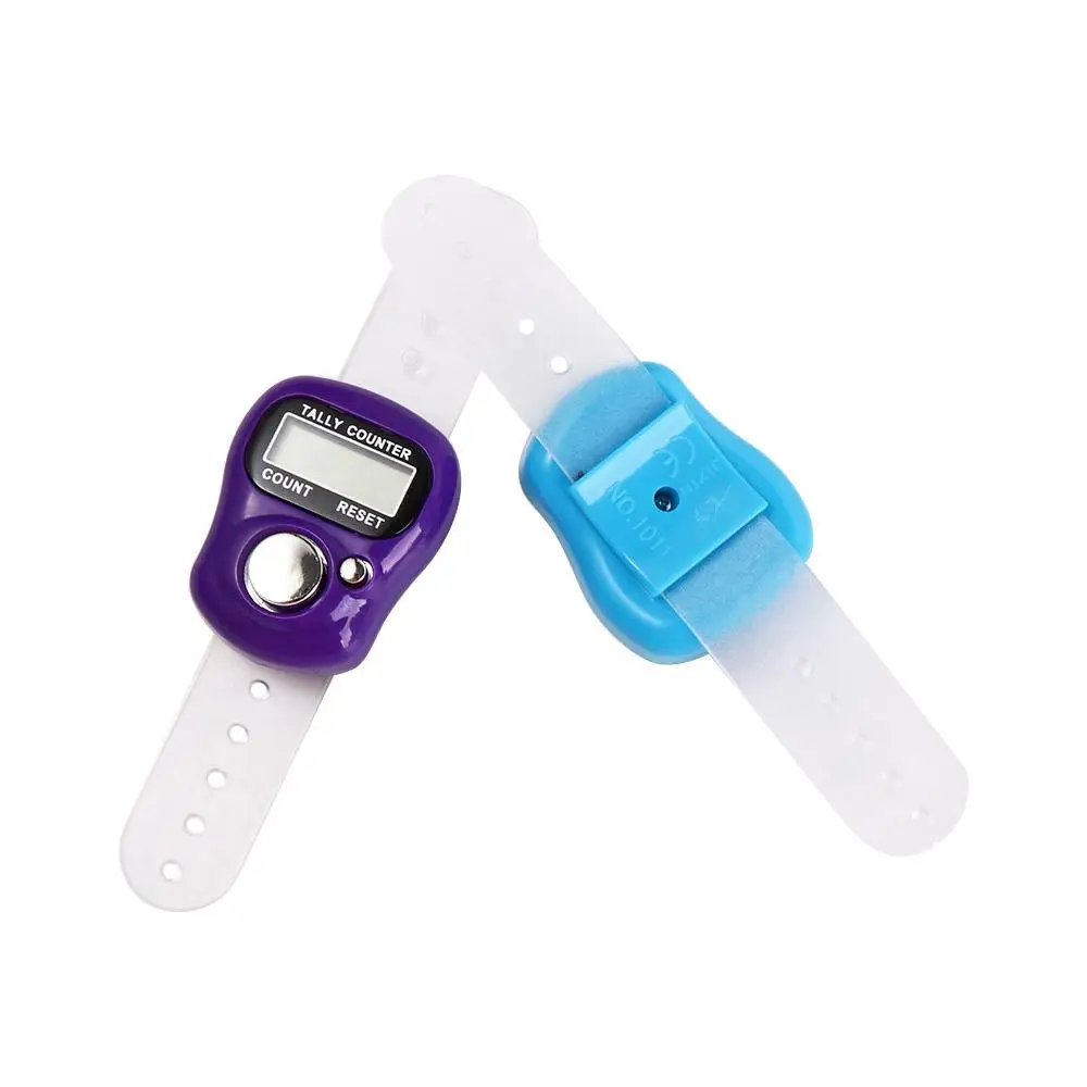 Weave Tools Mini Finger Ring Tally Counter Digital Electronic Knitting Row Counter Hand Held Stroke Counters Sewing