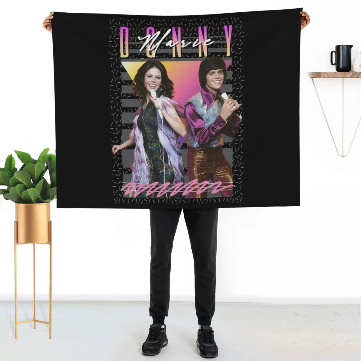 Donny and Marie Osmond 80s Retro Aesthetic Fan Art Throw Blanket Thins Summer Luxury Furrys Blankets