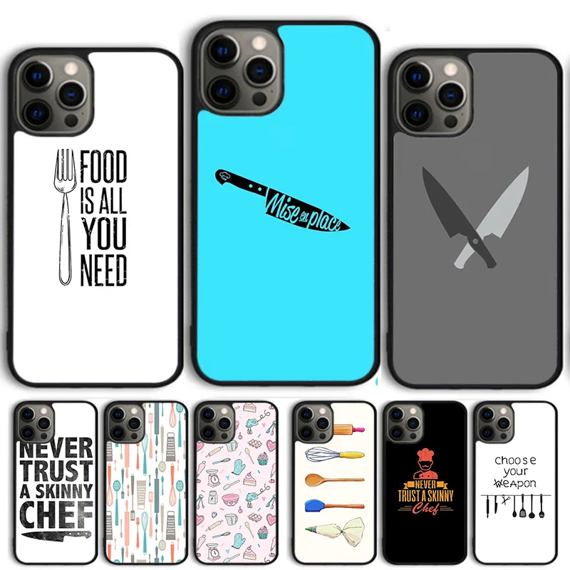 Baking Cooking Utensils Chef Phone Case For iPhone 15 16 14 XR X XS Max Plus 11 Pro Max 13 Pro Max 12 mini Coque