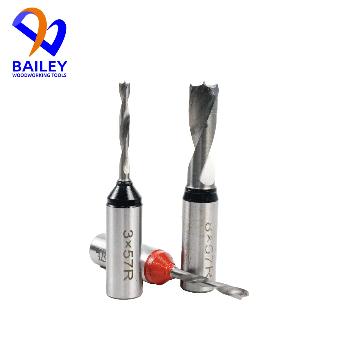 BAILEY 10PCS TCT Dowel Drill Bit Set Woodworking Tool Two Flutes Blind Hole Drilling Head for Drilling Machine Accessorie