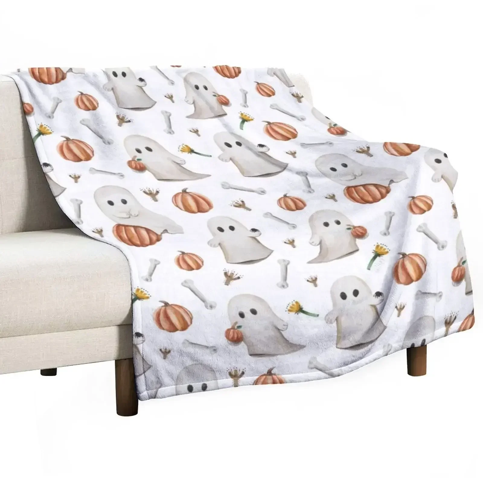 

HALLOWEEN GHOST PARTY 2 Throw Blanket Winter beds Soft Plaid Flannels Retros Blankets