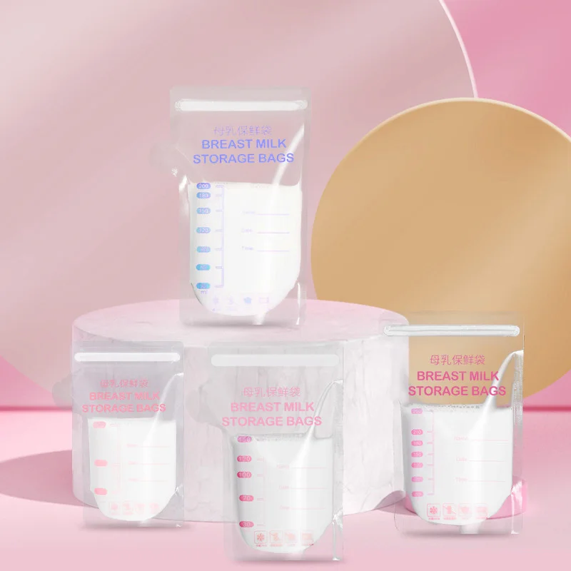 Einweg-Aufbewahrungstasche für Muttermilch, 30 Stück, Snack-Obst-Gefrierschrank-Beutel für die Babyfütterung, doppelt versiegelte Anti-Bruch-Milch-Aufbewahrungsbeutel