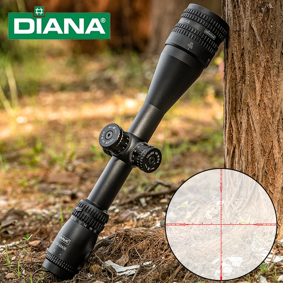 

DIANA 4.5-18x40 AOE Optical Sight, Red & Green Illuminated Scope, Adjustable Objective Lens