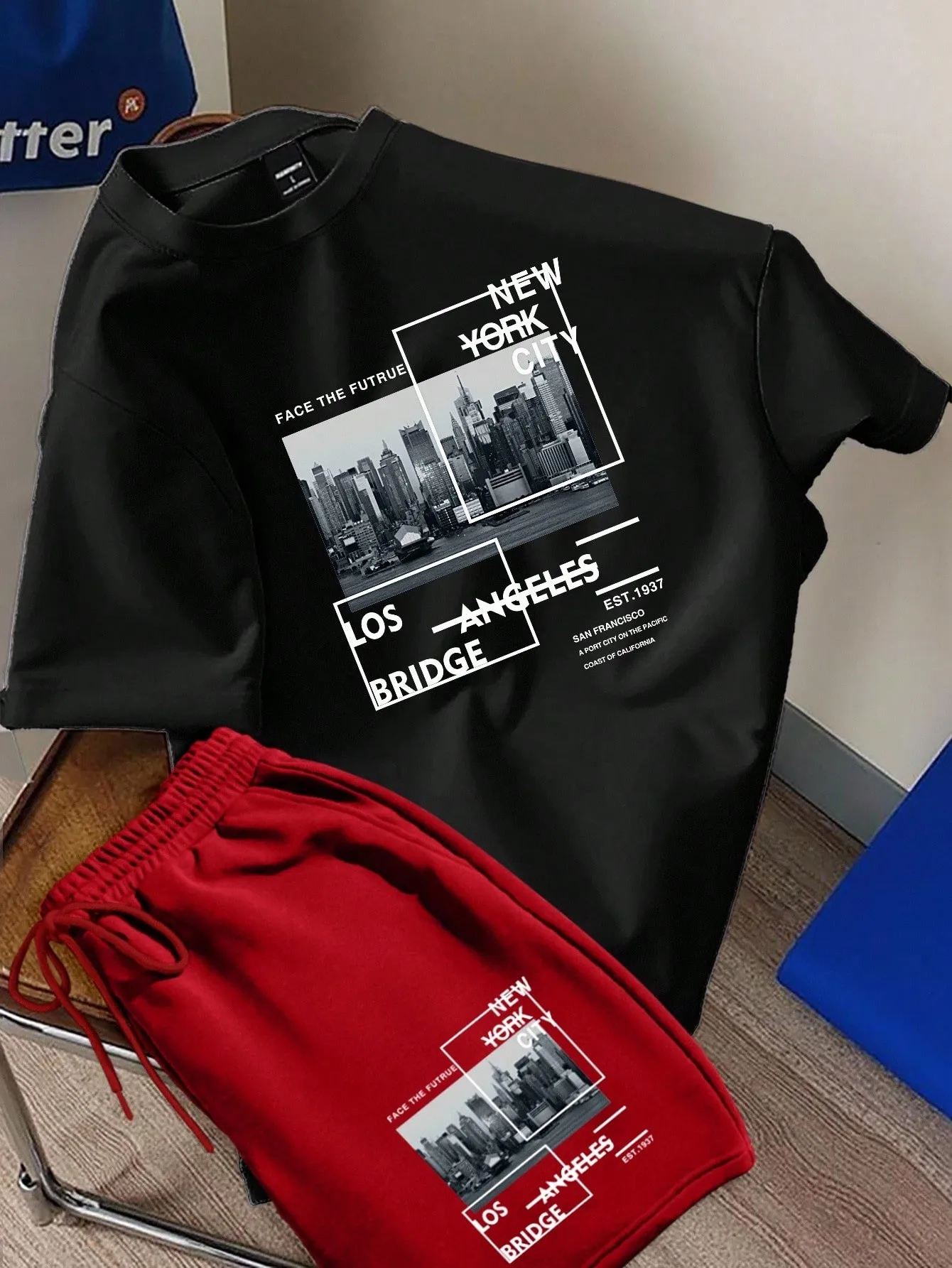 

Летний мужской костюм 2026 года – уличный повседневный стиль, комфортный, мягкий, дышащий, легкий, с 3D-принтом